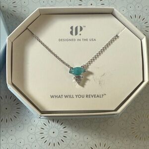 Elegant Silver Necklace with Blue Stone by